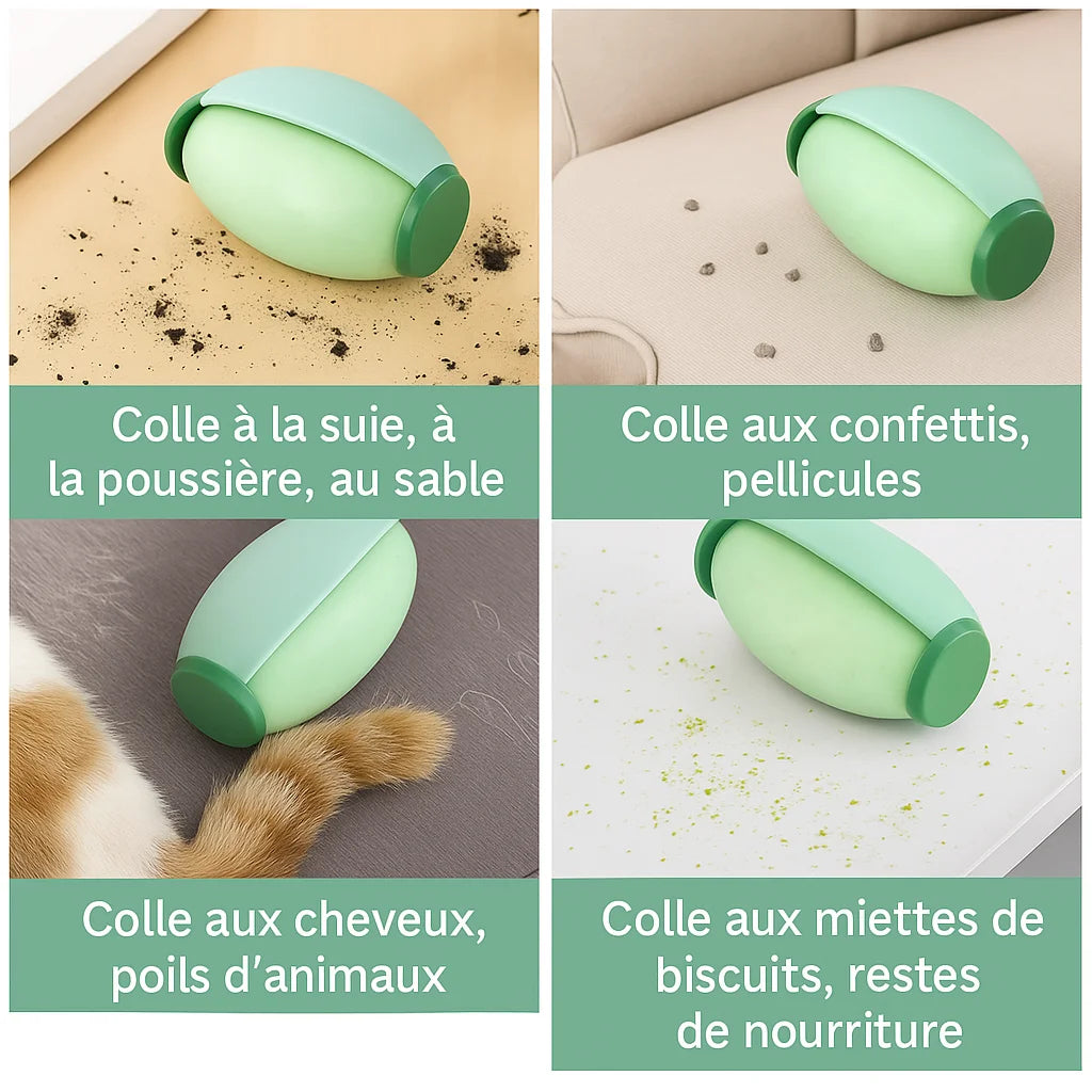 Rouleau Anti-Poils Lavable – Brosse Collante Multifonction pour Vêtements, Canapés & Animaux